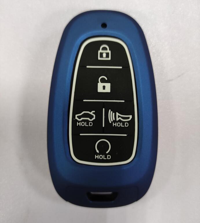 Carbon Fiber Abs +Silicone Car Key Fob Case Cover For Hyundai Solaris Sonata Hybrid Nexo Nx4 New Grand Santa Fe Tucson