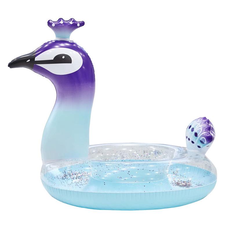 

And Childrens Adult Cartoon Peacock Sequin Inflatable Swimming Ring Toy Water