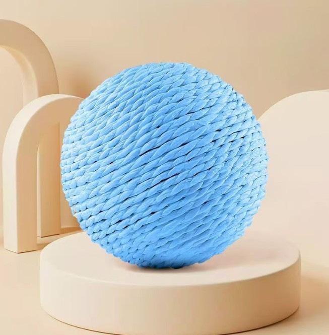 

8cm Cat Scratching Ball Interactive Cat Toys Bite Resistant Kitten Chasing Ball Pet Sounding Toys for Cats with Cat Accessories синий