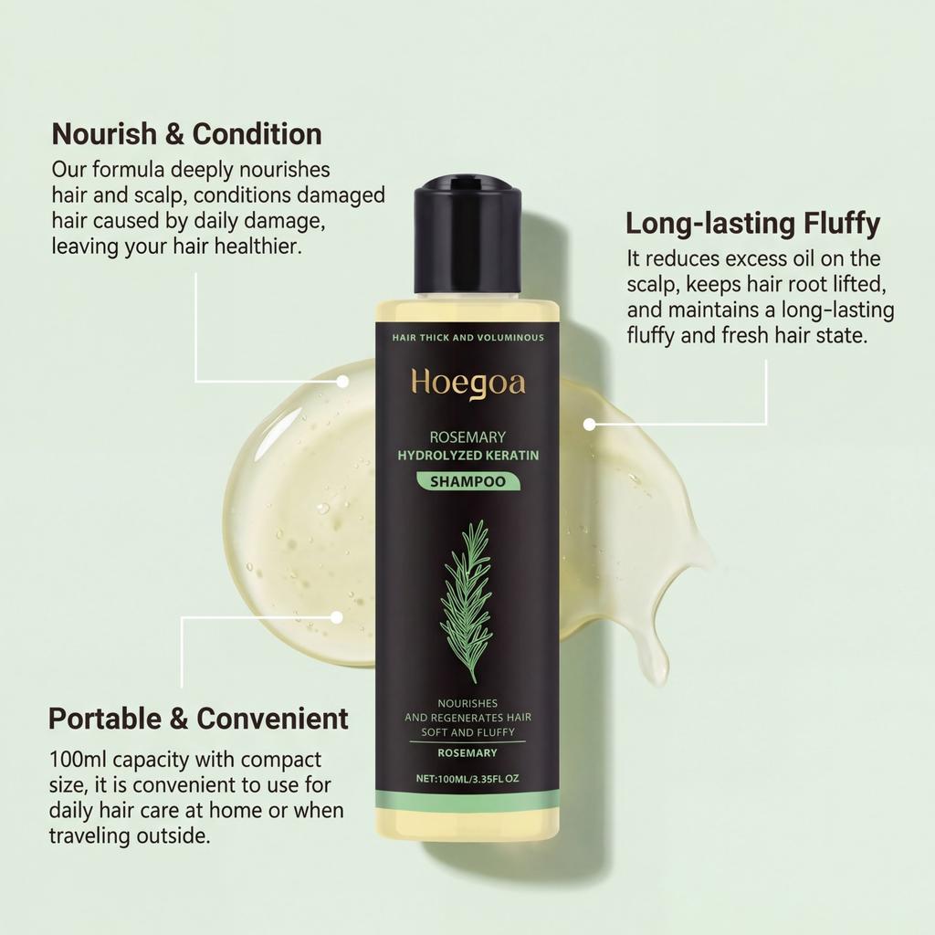 Rozemarijn Haar Volume Shampoo Volume Geevend Verdikkend Versterkend en Olie Controle Voedt en Herstelt Haarolie Voegt Volume Toe