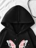 Women's Spring and Autumn Butterfly Print Fashion Zipper Sweatshirt