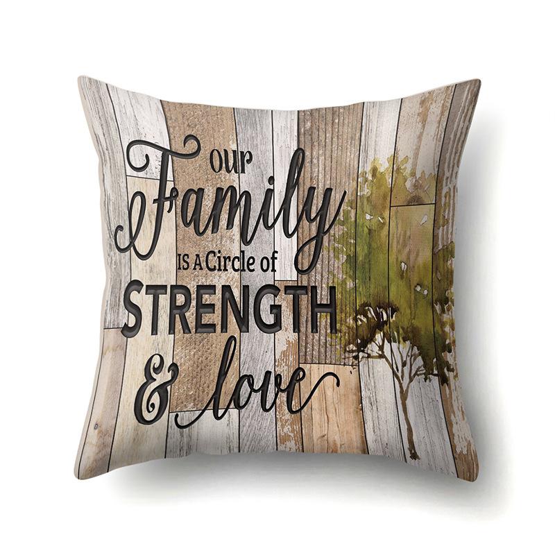 Polyester Pillowcase, Automotive Retro Wood Grain Printing Pillowcase, Waist Cushion Cover, English Cushion, Bedside Cushion Cover