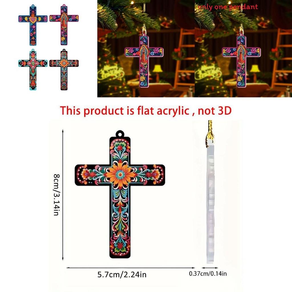 Akrylowy wisiorek z krzyżem wielkanocnym do samochodu o minimalistycznym designie do dekoracji wnętrza pojazdu