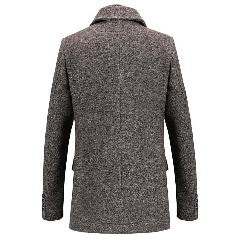 Woollen Coats Men with A Scarf Lapel Plain Mens Woollen Coat Business Casual Men's Coat Warm Luxury Overcoat M-5XL