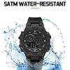 Naviforce Men LCD Watch Ditital Movement Lightweight Silicone Strap 50m Waterproof Calendar Date Alarm Night Pattern Boy Gift Watch NF7131