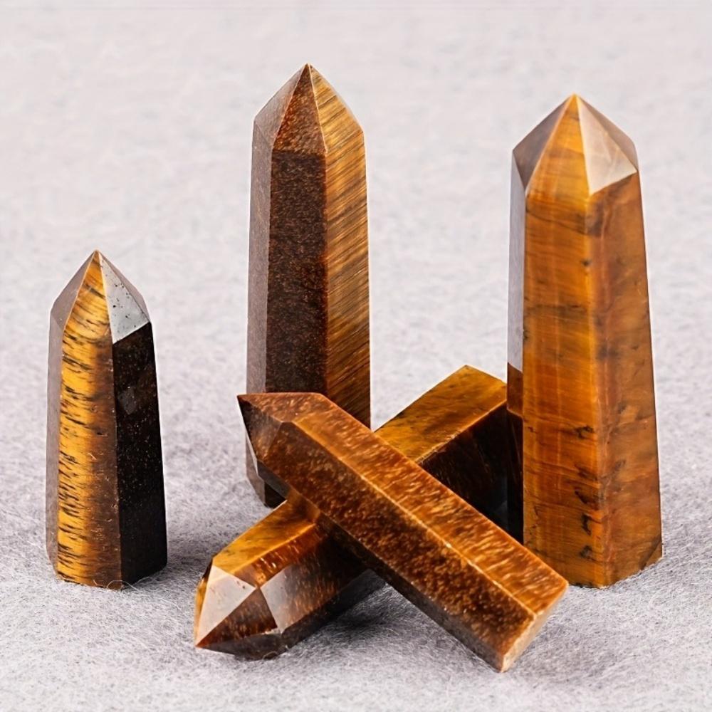 Natural Crystal Tiger Eye Stone Energy Column Obelisk Hand Polished Crystal Pillar Healing Gem Specimen Mineral Home Decor
