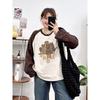 Plus-Size Women's Raglan Sleeve Patchwork Long-Sleeve T-Shirt Top, Spring and Autumn 2026 New Style, Slimming Base Layer for Slightly Chubby Women
