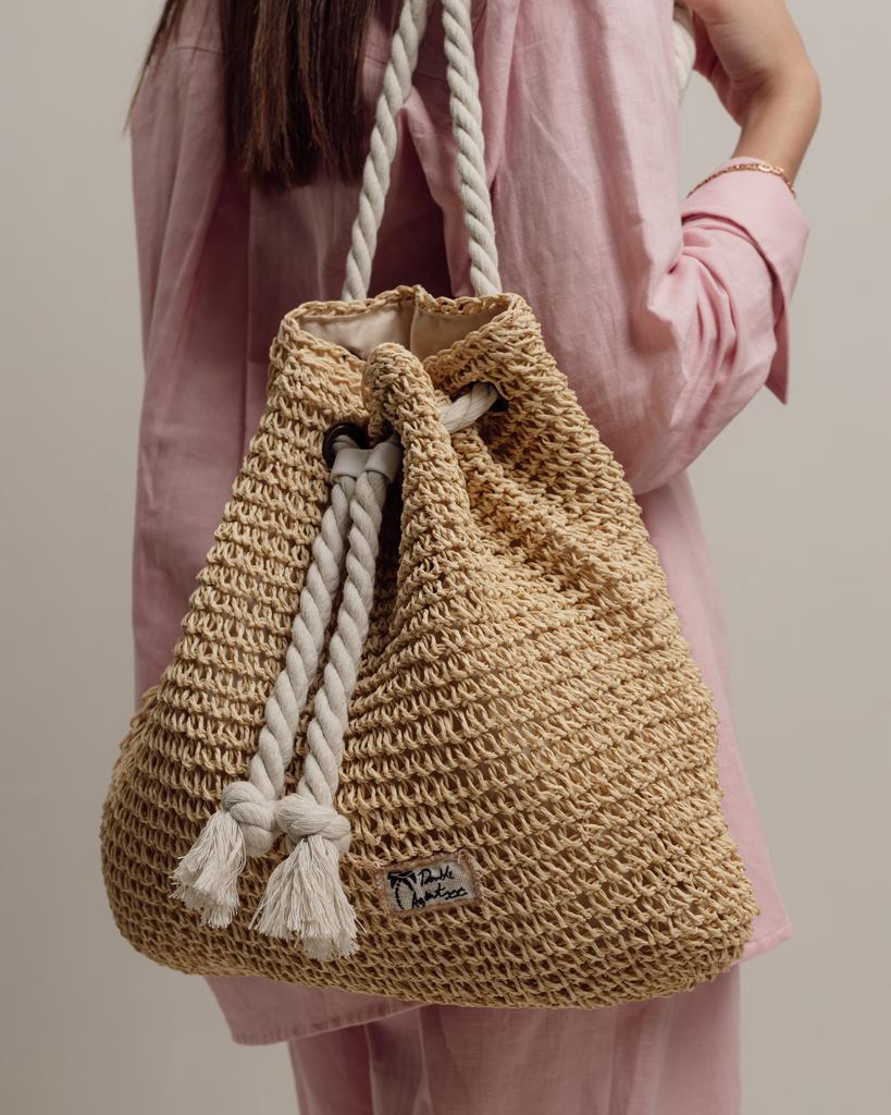 Sumwin 26315 sekk-ryggsekk lys beige strå