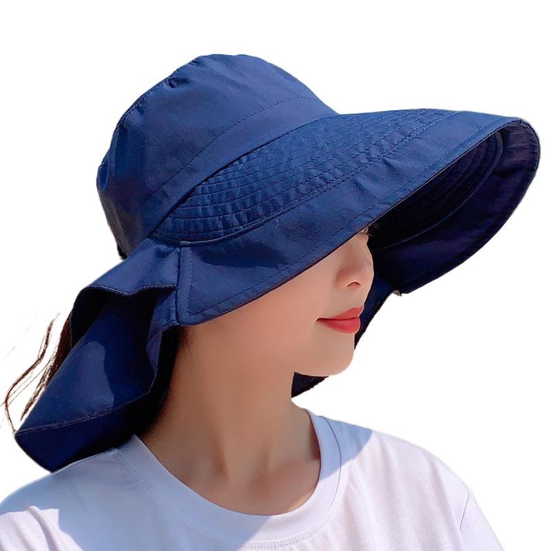 New Hat Women's Summer Neck Protection Sun Protection Sun Hat Travel Big Edge Bucket Hat Outdoor Cycling Sun Hat