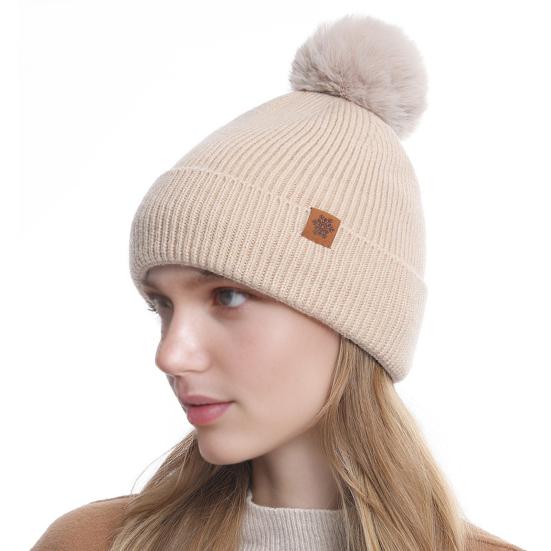 Yousheng 3Pcs/Set Women Hat Scarf Gloves Set Double-Layer Velvet Plush Ball Hat Cold Protection Scarf Touchscreen Gloves Set Ski Cycling Gear