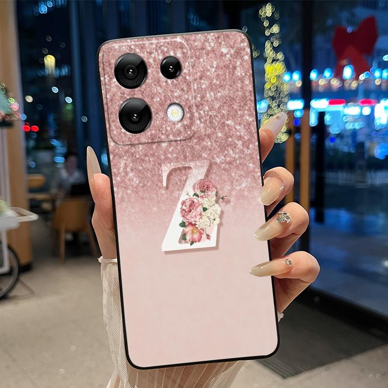 

Anti-scratch Phone Case For Umidigi G9 5G Soft Silicone Black Casing Glitter Starry Sky Lucky Letter Pattern Candy Couple Shell Umidigi G9 5G
