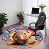 1pc Capybara Psychedelic Chair Carpet for Office - Durable, Ideal for Chair Mats, Stylish & Functional Decorative Rug Yy260203065