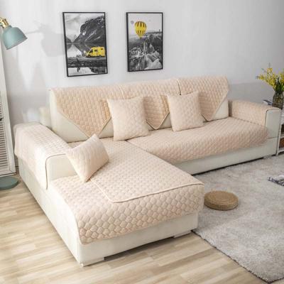 Plush Velvet Thicken Quilted Sofa Towel Super Soft Non-slip Couch Seat Cover Corner Sofa Cover Furniture Protector Slipcover
