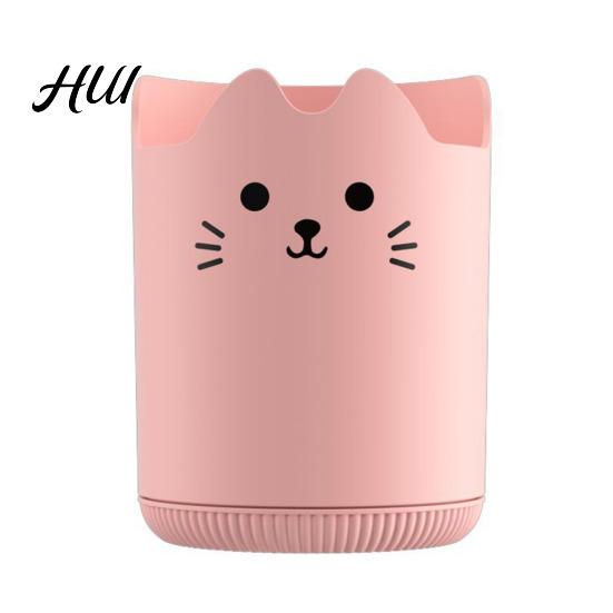 Large Capacity Pen Organizer Holder 360 Degree Rotating Cat Pattern Transparent Stand Design Stationery Desk Accessory