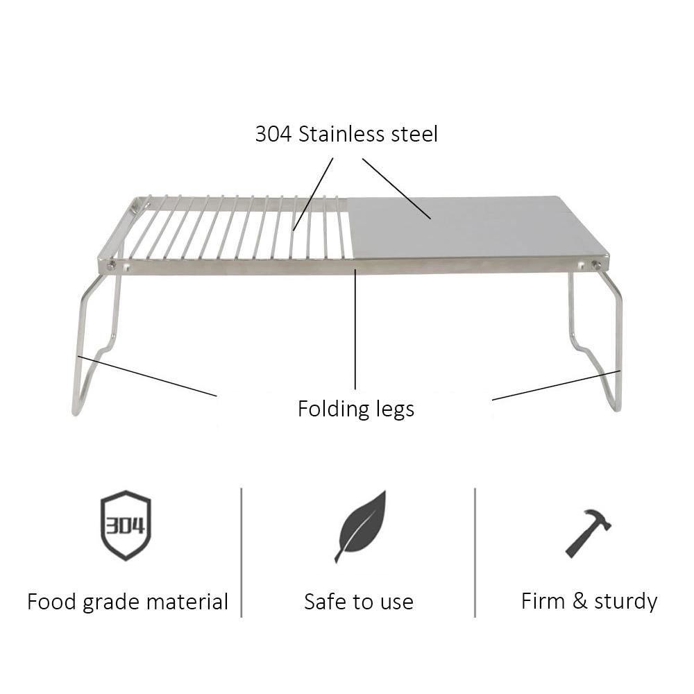 Supporto Per Griglia Per Barbecue Da Campeggio Pieghevole Portatile Supporto Per Staffa Per Stufa Per Bruciatore Per Pentola In Acciaio Inossidabile Per Cucina Da Picnic