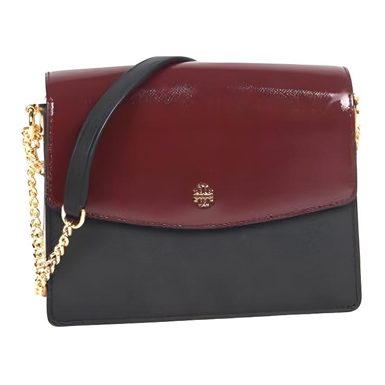 

Tory Burch Kira Color Block Flap Chain Shoulder Bag Women Shoulder Bag Burgundy Black White 75382-013 Basic Set (Bag+Dust Bag)