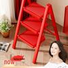 Joyful Housewarming Folding Ladder: Sturdy Telescopic Step Ladder & Thoughtful Moving Gift In Red