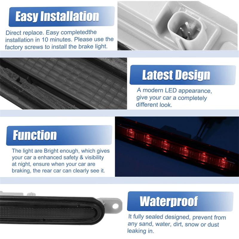 Black 3Rd Brake Light 8334A014 8334A065 For Mitsubishi Galant 2008-2012/Mitsubishi Lancer 2008-2017