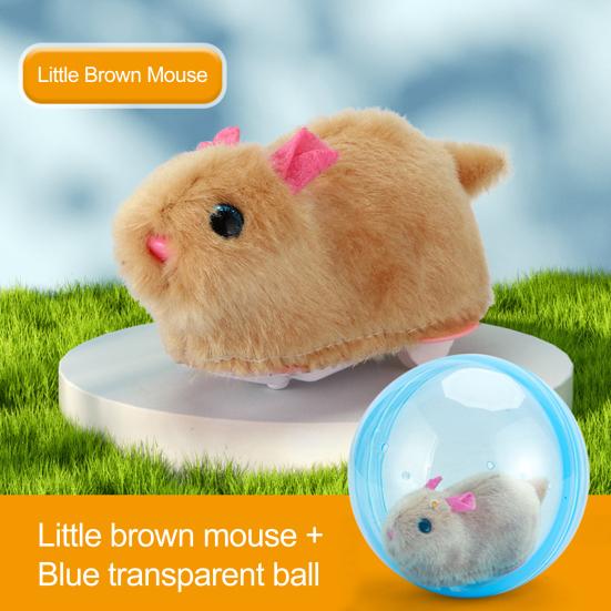 Electric Automatic Rolling Hamster Ball, Rolling Ball Toy with Plush Rabbit Inside, Simulation Animal Interactive Ball Toy, Gift for Toddlers