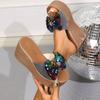 Sequin Bow Platform Sandals for Women 2025 Summer New Arrival Plus Size Thick Sole Strappy Sandals