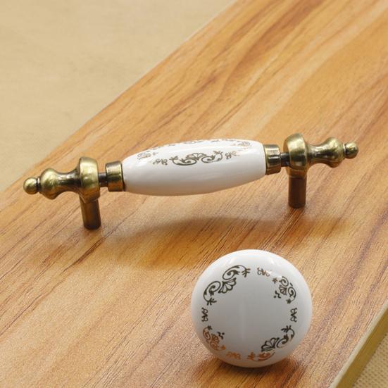 Drawer Handle Modern Solid Construction European Style Ceramic Cabinet Wardrobe Knob Door Pull for Furniture