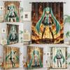 Hatsune Miku Anime Printed Curtains, Set of Two, 85% Blackout Thickened Curtains, Cozy Atmosphere Bedroom Decorative Curtains