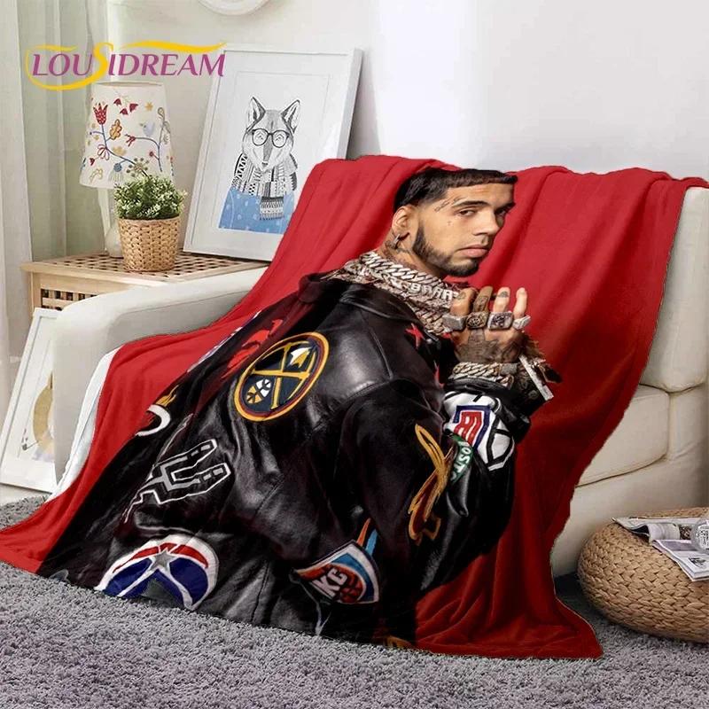 Anuel AA Inspired Hip Hop Throw Blanket Soft Flannel for Bed Sofa Outdoor Leisure Nap Gift