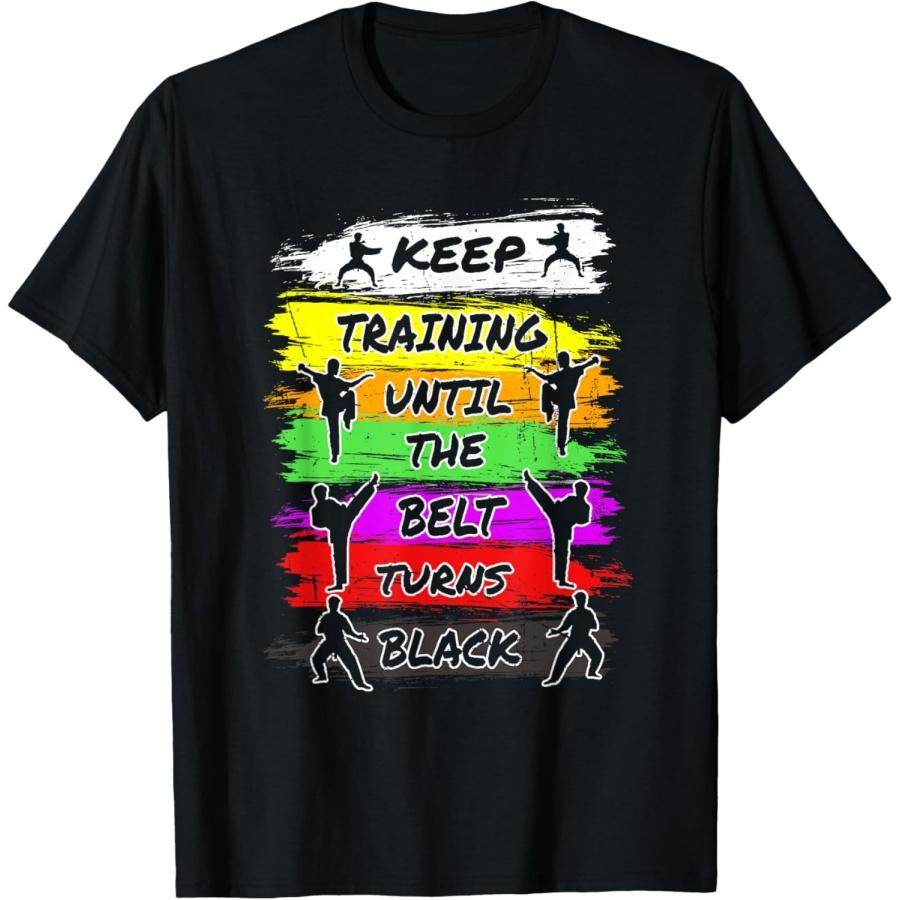 Keep Training Until The Belt Turns Black Retro Karate T-Shirt XXXXXL чёрный