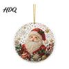Festive Tree Hanging Christmas Acrylic Ornament 2D Flat Double Side Printed Thoughtful Gifts for Friends Santa Snowman Pendant Window Holiday Decor