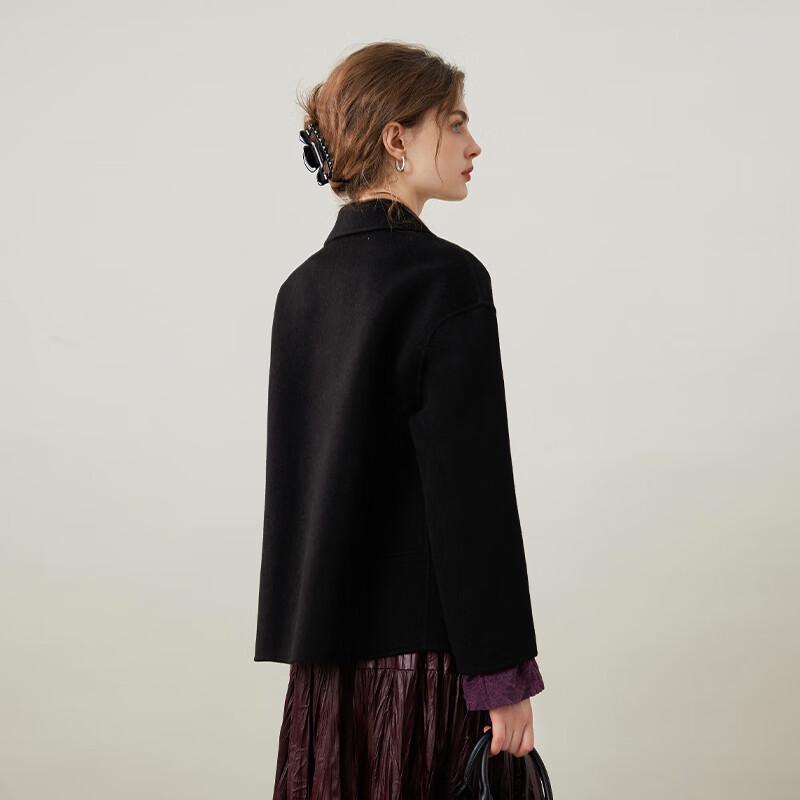 Bailuyu Winter 100% Merino Wool Lapel Button Short Coat