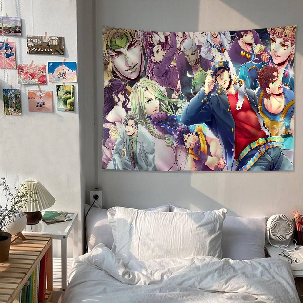 JoJo Bizarre Adventure Tapestry Art Printing Cheap Hippie Wall Hanging Bohemian Wall Tapestries Mandala Art Home Decor