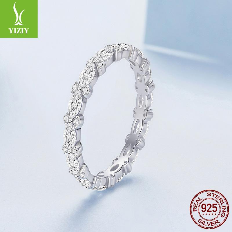 Exquisite Shining Zircon Single Ring Women'S Elegant Charm Luxury Style S925 Sterling Silver Ring Jewelry