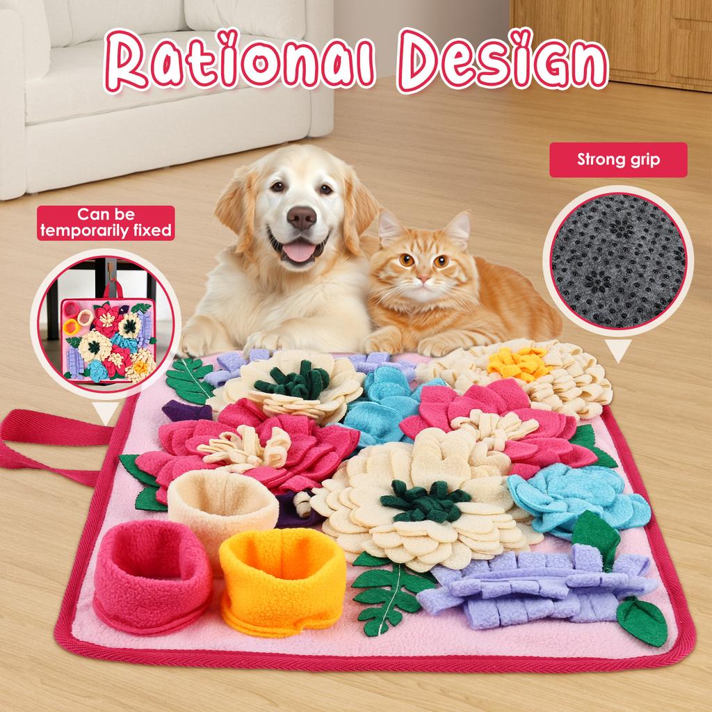 Hunde Schnüffelteppich Haustierspielzeug Interaktives Training Schnüffeln Natürlicher Futterteppich Hundeleckerli Druckentlastung Langsamer Futterspender Hundespielzeug