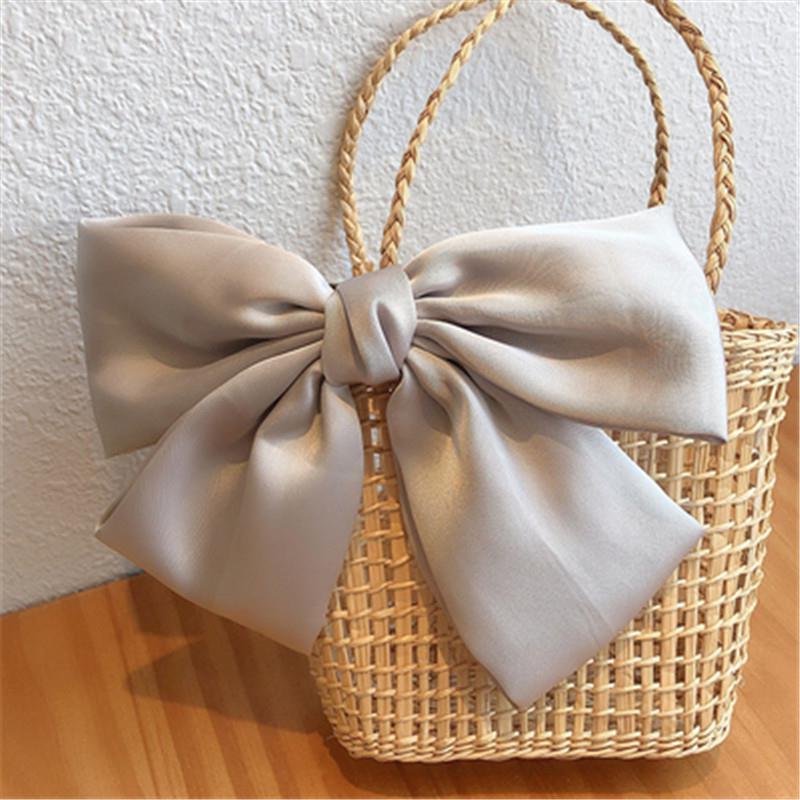 Korean Summer Satin Bow Hair Clip – Large Ribbon Top Clip for Women