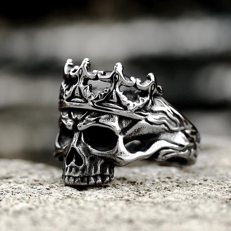 Vintage Gothic Skull Rings for Men Women Punk Hip Hop Party Skull Stainless Steel Ring Fashion Jewelry Gift Wholesale Size 7-13