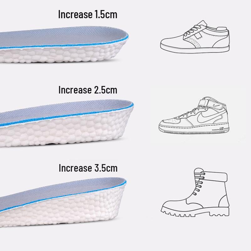 Men's Invisible EVA Height Boost Insoles - Full Pad, Non-Collapsing, Comfortable, Hard Sole.