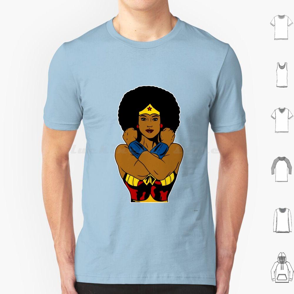 Strong Black Superhero Woman Afro Melanin T Shirt 6xl Cotton Cool Tee African American Africa Afro American Superhero Black