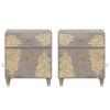 Nightstand with Door Gray 50 x 33 x 60 cm Solid Mango Wood