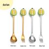 Cartoon Rabbit Christmas Dessert Spoon and Fork Set - Cute Party Favor Stirring Spoon
