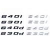 Glossy Black ABS Alphanumeric Badge for BMW E63 E64 F06 F12 F13 G32 - 630i 630d 640i 640d XDrive SDrive - Bright Silver Car Embl Yk2