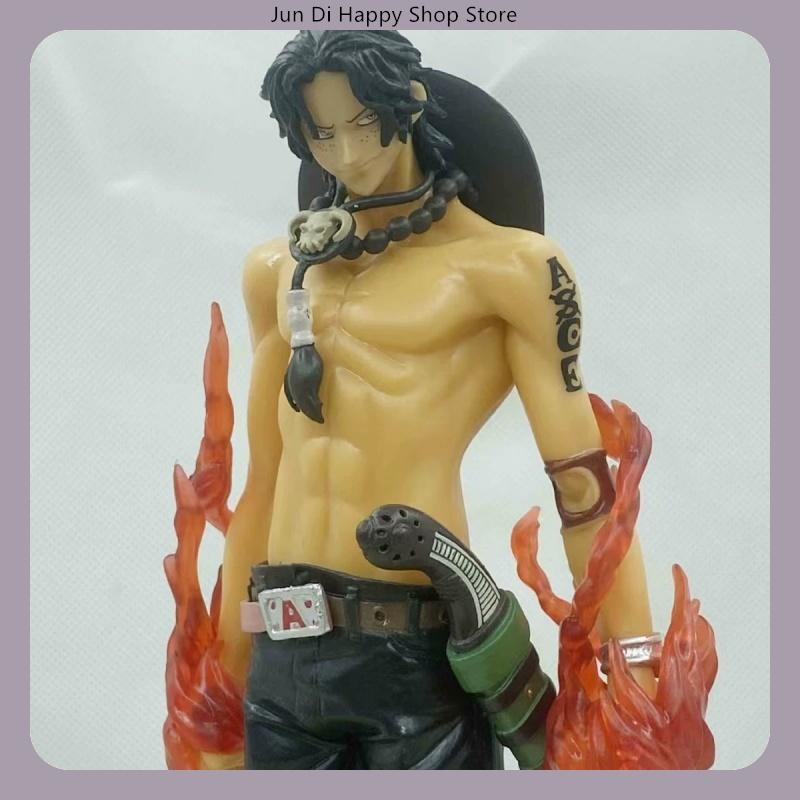 26CM One Piece Portgas D. Ace Fire Fist Anime Standing Pose Statue Model Decor For Birthday Gift