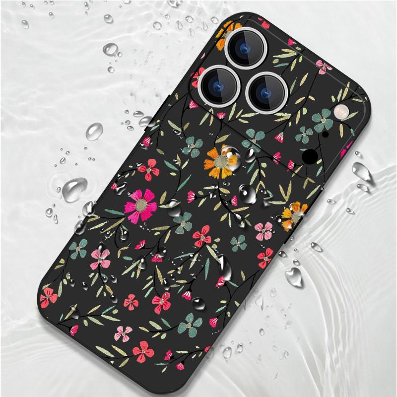 Cartoon Daisies Flower Pattern Lanyard Case For iPhone 17 Pro Max iPhone 16 15 14 13 Pro Max 11 16E 17E Soft Silicone Phone Back Cover