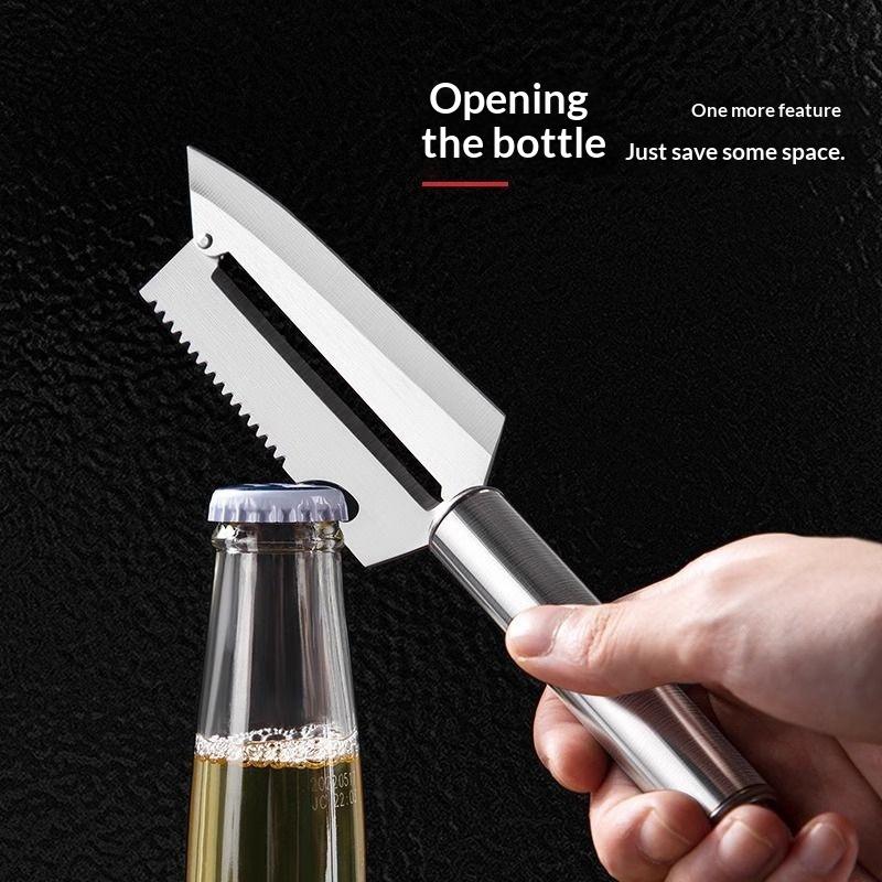 Multifunctional 3 In1 Peeler Knife for Effortless Fruit Prep In Stainless Steel