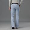 Herren-Sommer-Schlagjeans, Boot-Cut-Bein, ausgestellte männliche Designer-Klassiker-Denim-Jeans, hellblaue Jeans