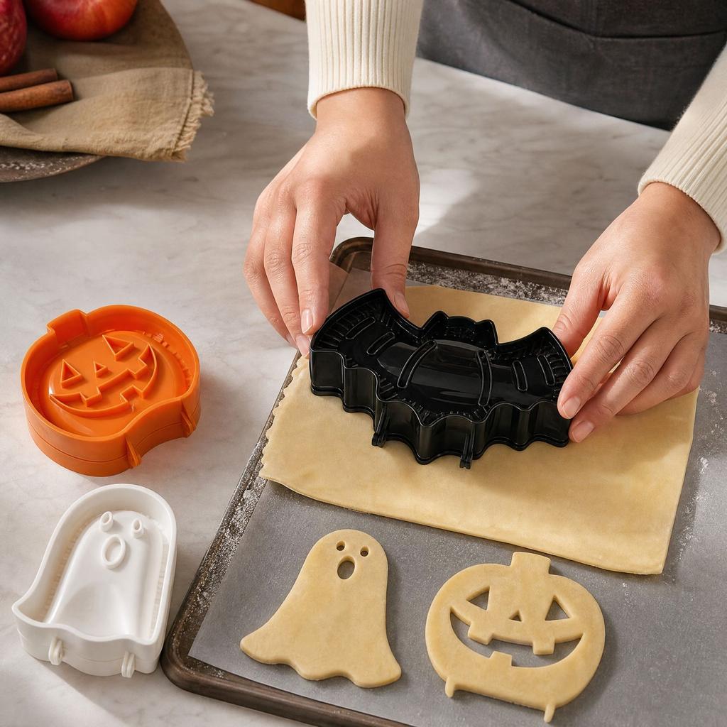Halloween-Kuchenteig-Set mit, Kürbis und Formen für Kuchen, 3/6 Stück