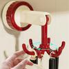 1PC 360 Degrees Rotating Folding Hook Self-Adhesive Suction Cup Hooks Rotating Kitchen Utensil Holder