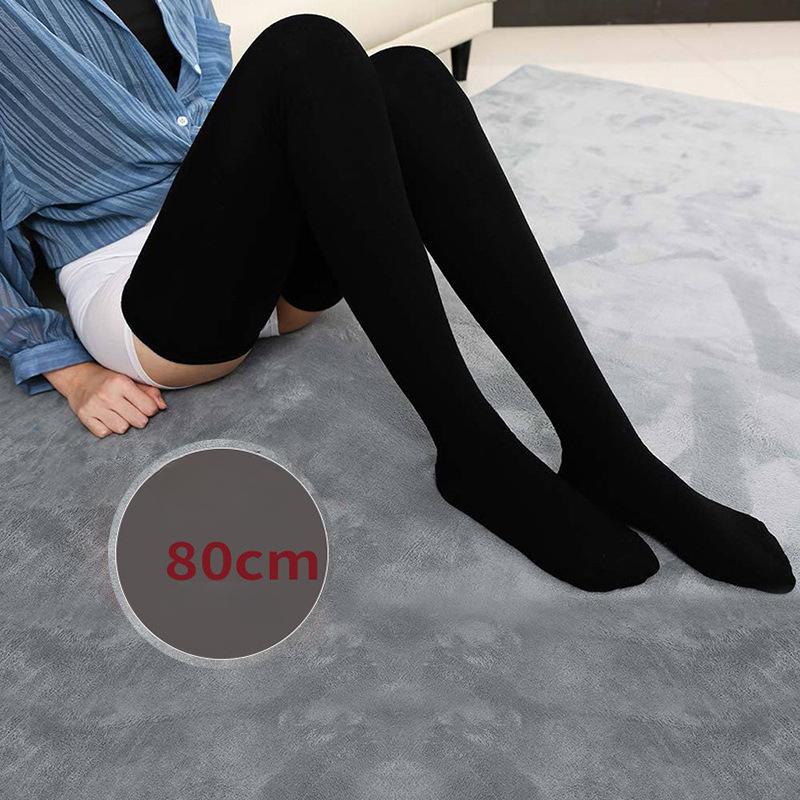 

Носки женские зимние теплые длинные чулки толстые термохлопковые однотонные трикотажные дышащие утолщенные повседневные гольфы One Size чёрный