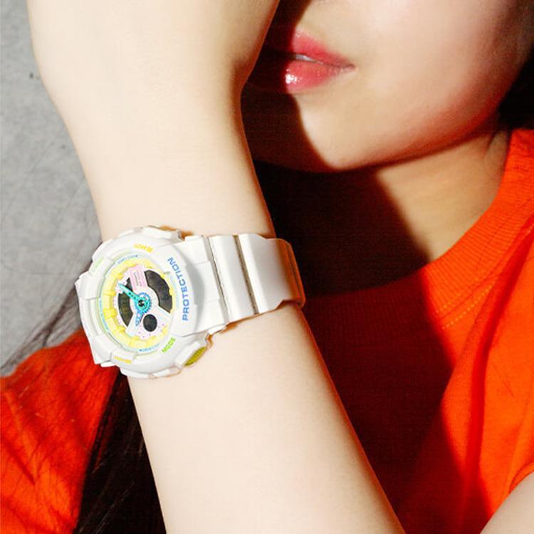 Casio Baby-G Waterproof Sports Ice Cream Macaron Decorative Style Color Trend Fashion Quartz Movement Resin Strap Watch Women watches Pink BA-110TM-7A