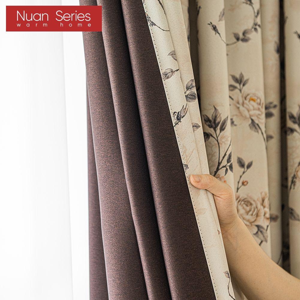 1PC Nuan Series Rural Style Retro Thick Curtains High-precision Printed Blackout Curtains for Bedroom Living Room Window for Home Decor