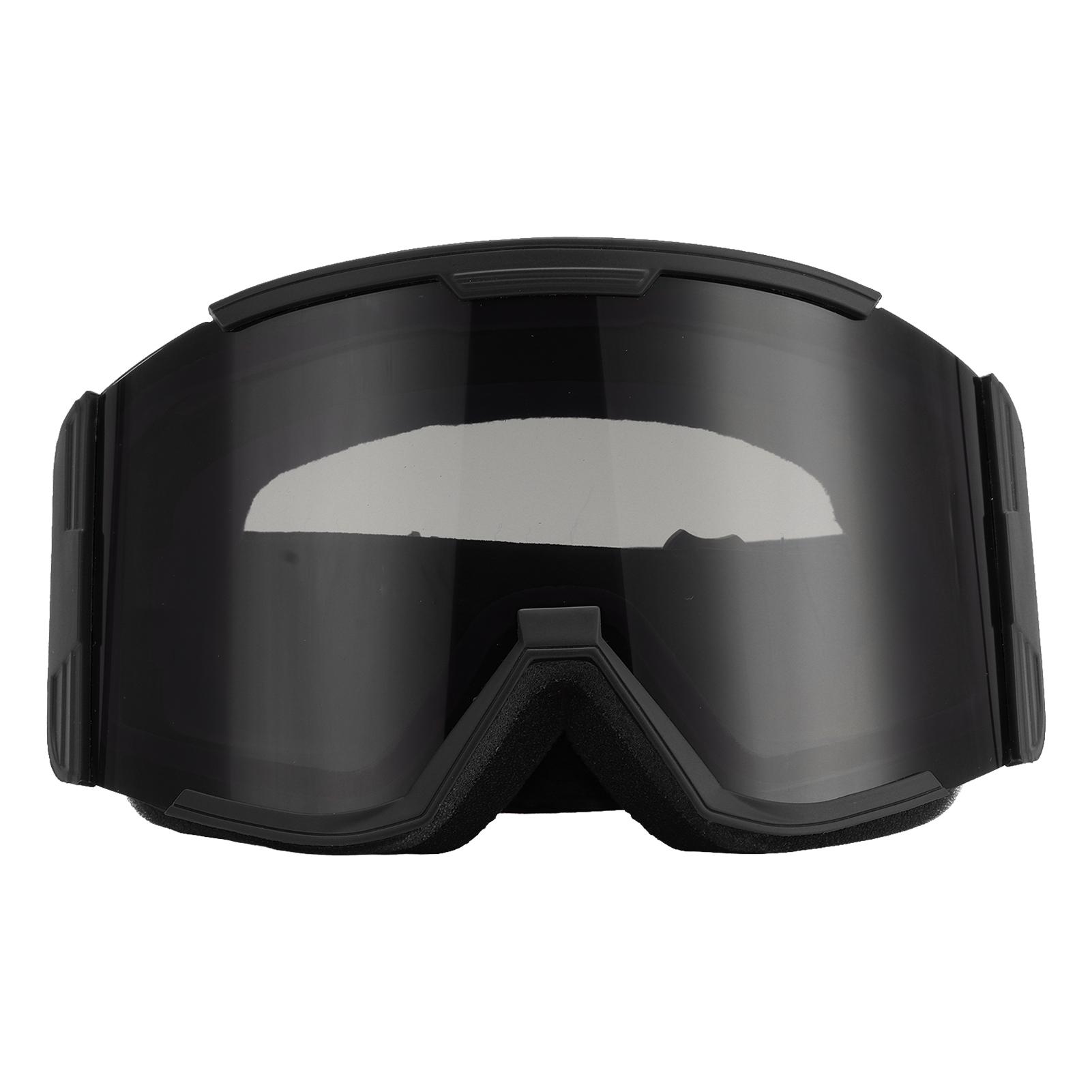 

Взрослые лыжные очки Двойной слой Анти-туман Большое поле Цилиндрические Снежные очки Ветрозащитные Очки для альпинизма Черная оправа